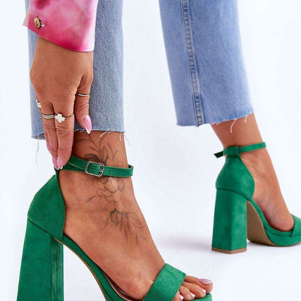 Elegant Eco-Suede Heel Sandals Model 179872 - Très Elite