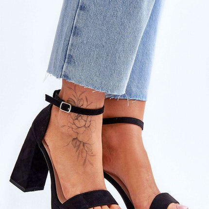 Elegant Eco-Suede Heel Sandals Model 179872 - Très Elite