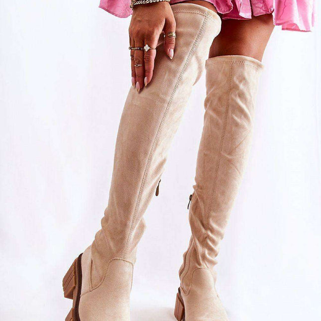 Elegant Eco-Suede Over-the-Knee Boots Model 173777