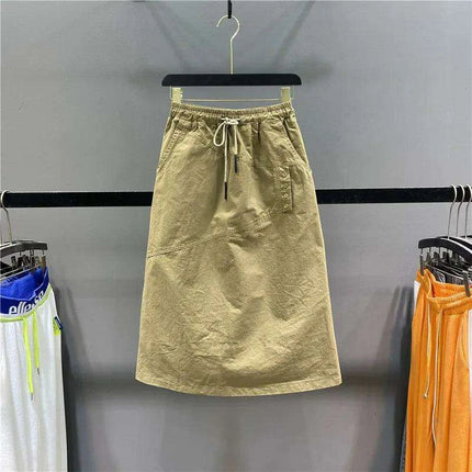 Elegant Elastic Waist Mid-Calf Skirt for Women – Perfect for Casual Spring & Summer Wear - Très Elite