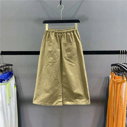 Elegant Elastic Waist Mid-Calf Skirt for Women – Perfect for Casual Spring & Summer Wear - Très Elite