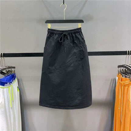 Elegant Elastic Waist Mid-Calf Skirt for Women – Perfect for Casual Spring & Summer Wear - Très Elite