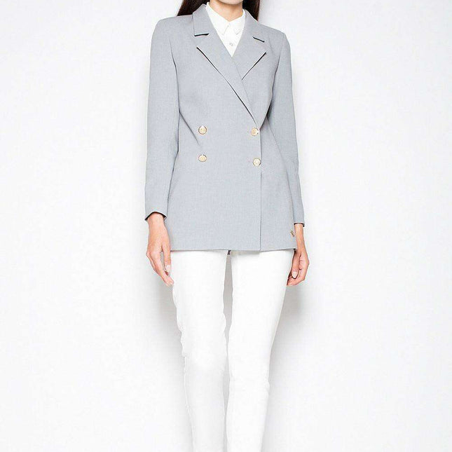 Elegant Embellished Double-Breasted Jacket for Effortless Charm