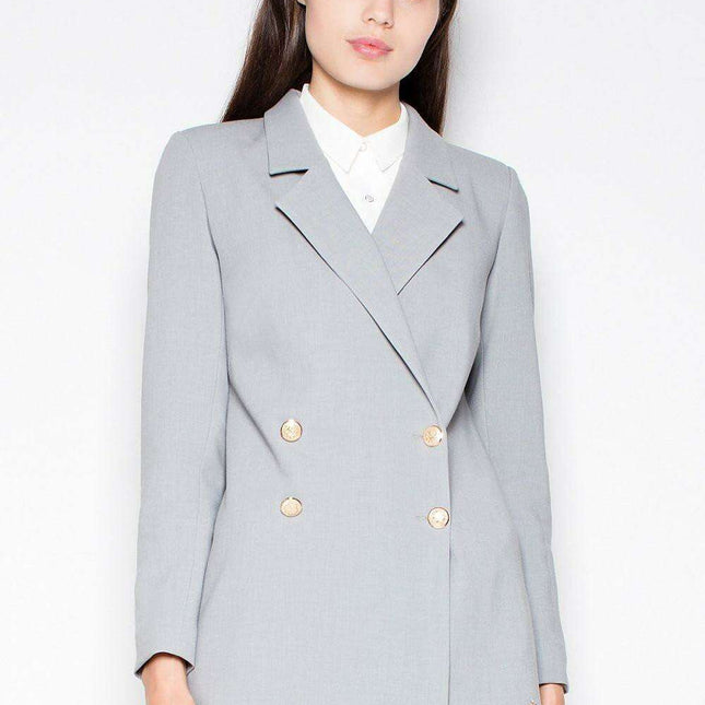 Elegant Embellished Double-Breasted Jacket for Effortless Charm