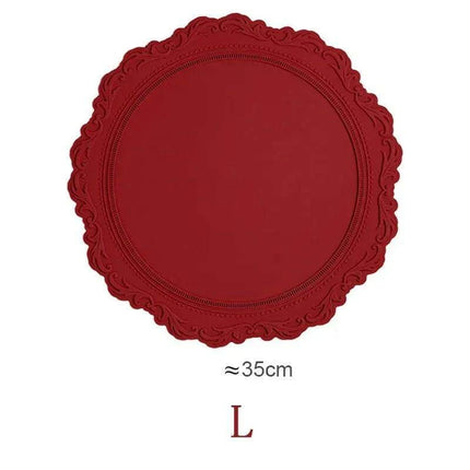 Elegant Embossed Flower Silicone Placemats - Enhance Your Dining Experience..