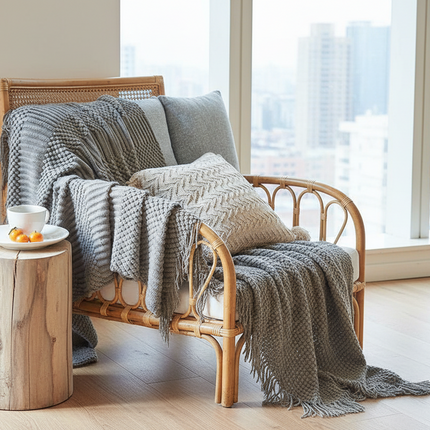 Elegant Embrace: Premium Acrylic Throw Blanket for Cozy Sophistication