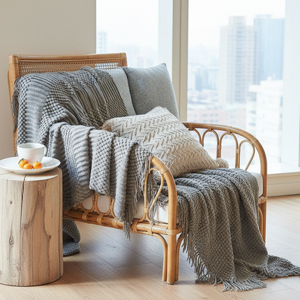 Elegant Embrace: Premium Acrylic Throw Blanket for Cozy Sophistication
