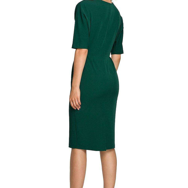 Elegant Envelope Dress with Batwing Sleeves - Très Elite