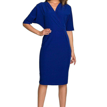 Elegant Envelope Dress with Batwing Sleeves - Très Elite