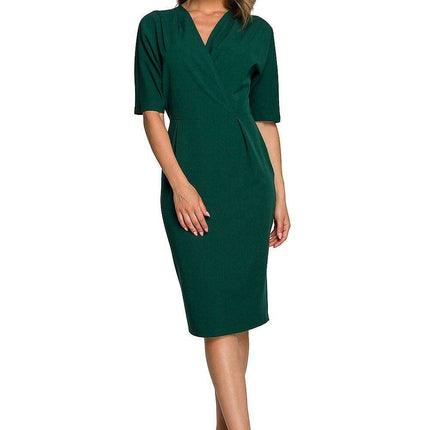 Elegant Envelope Dress with Batwing Sleeves - Très Elite