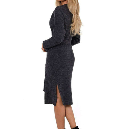 Elegant Envelope Front Sweater Dress - Très Elite