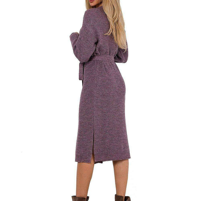 Elegant Envelope Front Sweater Dress