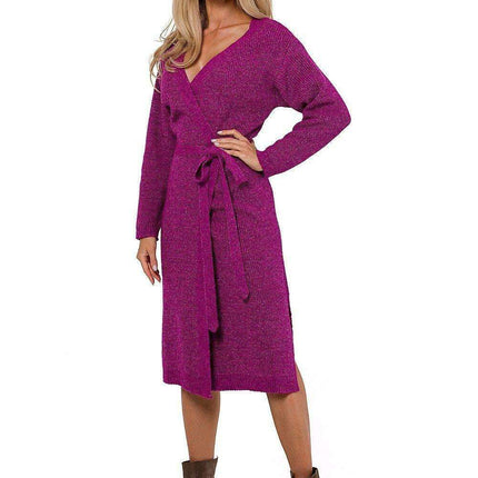 Elegant Envelope Front Sweater Dress