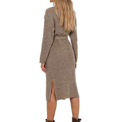 Elegant Envelope Front Sweater Dress - Très Elite