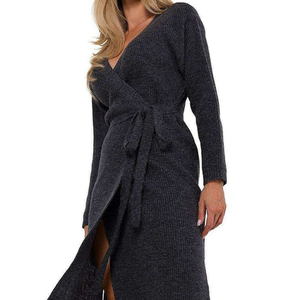 Elegant Envelope Front Sweater Dress