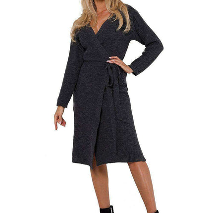 Elegant Envelope Front Sweater Dress - Très Elite