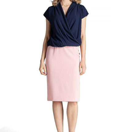 Elegant Envelope Neck Blouse with Trendy Dropped Sleeves - Très Elite