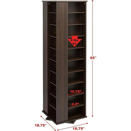 Elegant Espresso 4-Sided Rotating Storage Tower- Très Elite- Très Elite