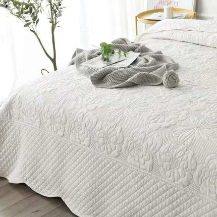 Luxury Embroidered Euro-Style Bedspread Set with Cotton Filling
