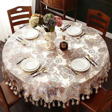 Elegant European Round Dining Table Cover for 1.8m to 2m Tables- Très Elite- Très Elite