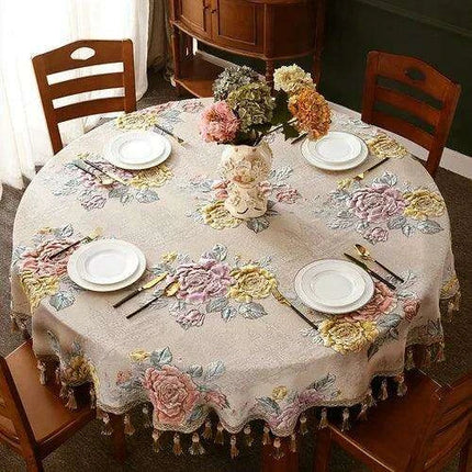 Elegant European Round Dining Table Cover for 1.8m to 2m Tables- Très Elite- Très Elite