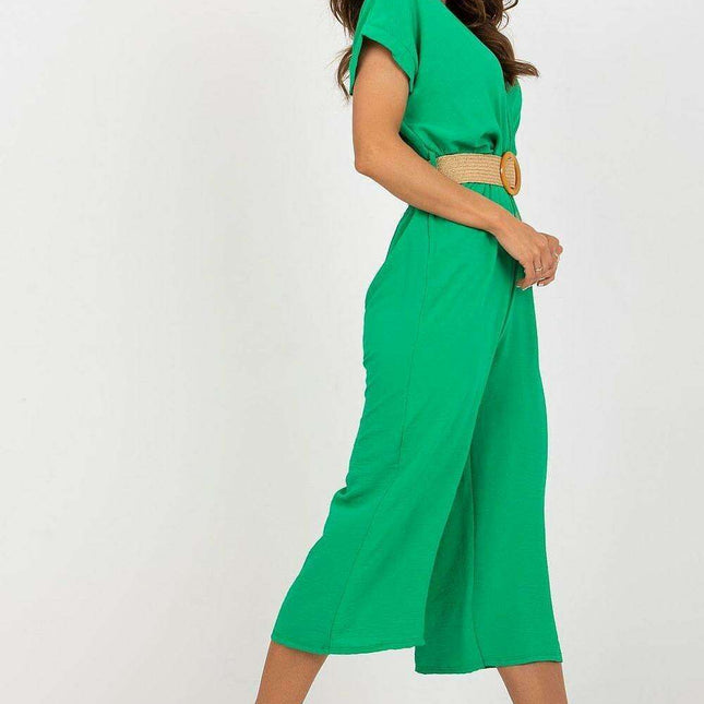 Elegant European Summer Jumpsuit With Belt For Day To Night