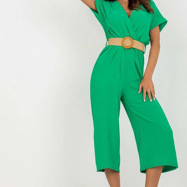 Elegant European Summer Jumpsuit With Belt For Day To Night