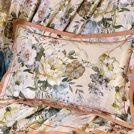 Elegant European Vintage Floral Jacquard Cotton Bedding Set for Weddings with Duvet Cover and Sheet Choices - Très Elite