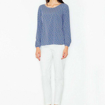 Elegant Everyday Long Sleeve Blouse - Stylish Polyester-Spandex Blend - Très Elite