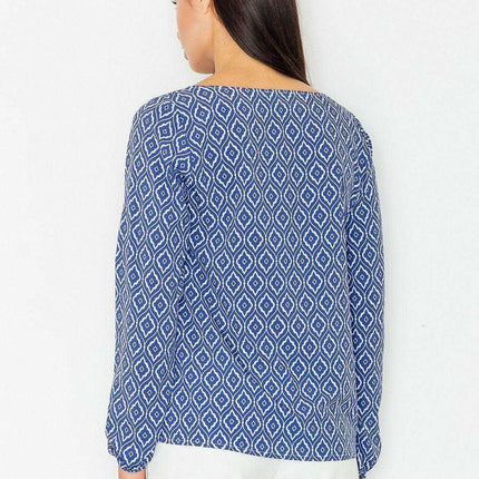 Elegant Everyday Long Sleeve Blouse - Stylish Polyester-Spandex Blend - Très Elite