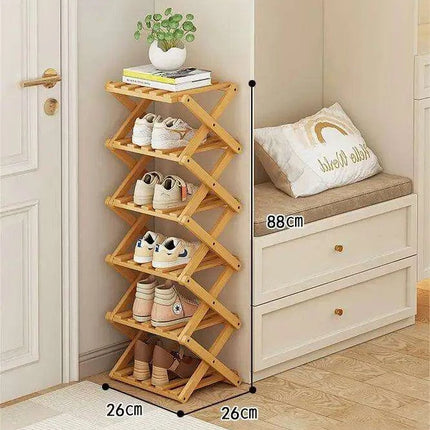 Elegant Expandable Bamboo Shoe Storage Rack with Customizable Tier Options- Très Elite- Très Elite
