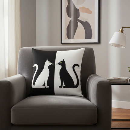 Elegant Feline-Themed Nursery Cushion 45x45cm - Très Elite