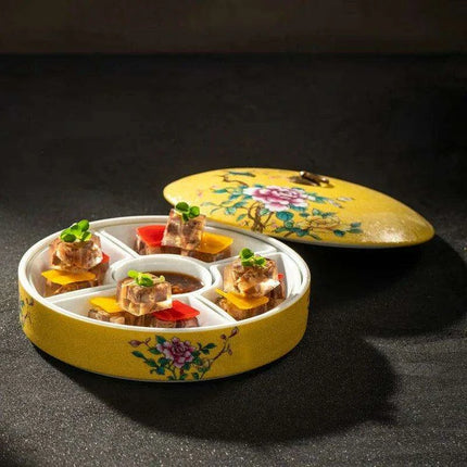 Elegant Five-Section Ceramic Serving Bowl for Gourmet Dining - Très Elite
