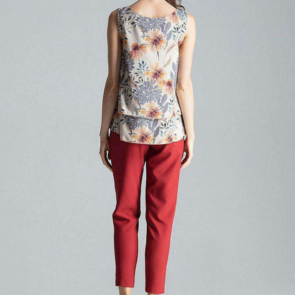 Elegant Flared Hem Sleeveless Layered Top - Très Elite