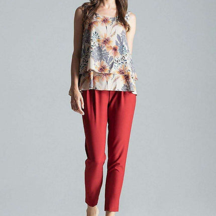 Elegant Flared Hem Sleeveless Layered Top - Très Elite