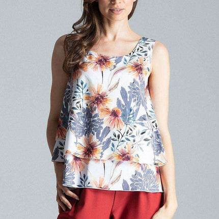 Elegant Flared Hem Sleeveless Layered Top - Très Elite