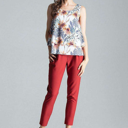 Elegant Flared Hem Sleeveless Layered Top - Très Elite
