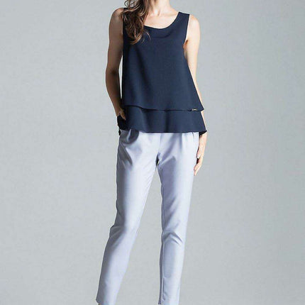 Elegant Flared Hem Sleeveless Layered Top - Très Elite