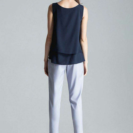 Elegant Flared Hem Sleeveless Layered Top - Très Elite
