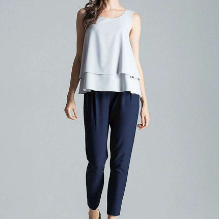 Elegant Flared Hem Sleeveless Layered Top - Très Elite