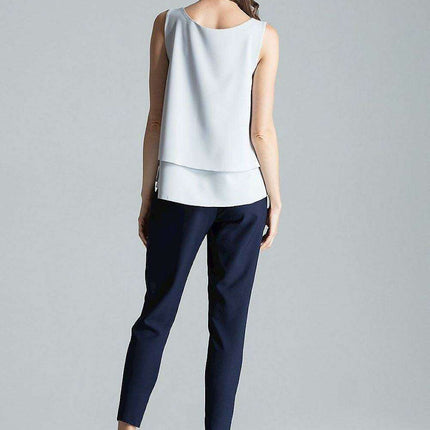 Elegant Flared Hem Sleeveless Layered Top - Très Elite