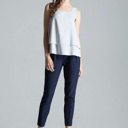 Elegant Flared Hem Sleeveless Layered Top - Très Elite