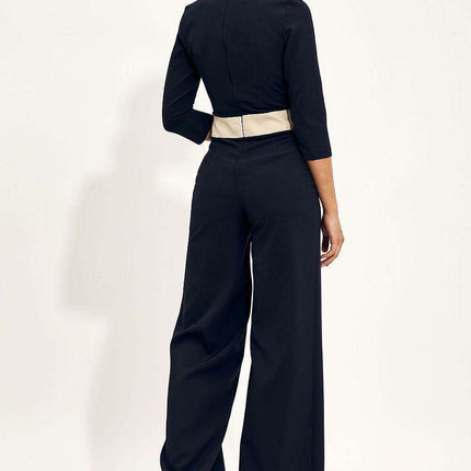 Elegant Flared Leg Jumpsuit With Waist Detail For Women - Très Elite