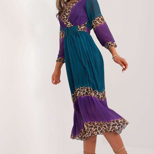 Elegant Flared Midi Day Dress For Everyday Wear And Comfort