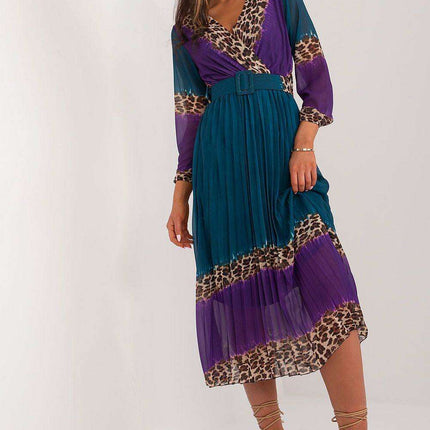 Elegant Flared Midi Day Dress For Everyday Wear And Comfort