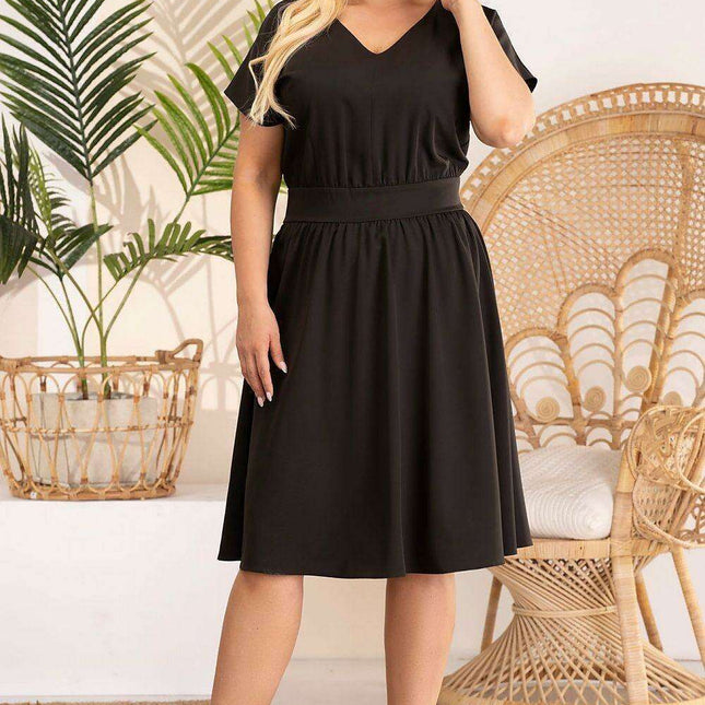 Elegant Flared Midi Dress: Karko Plus Size Charm