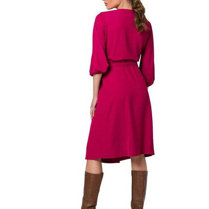 Elegant Flared Overlap Dress - Très Elite
