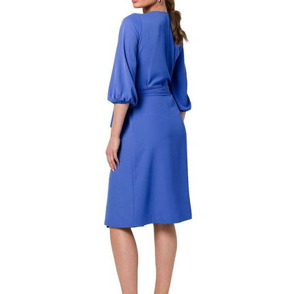 Elegant Flared Overlap Dress - Très Elite