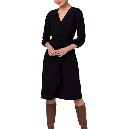 Elegant Flared Overlap Dress