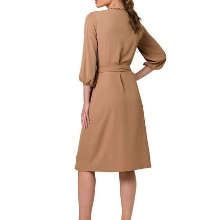 Elegant Flared Overlap Dress - Très Elite